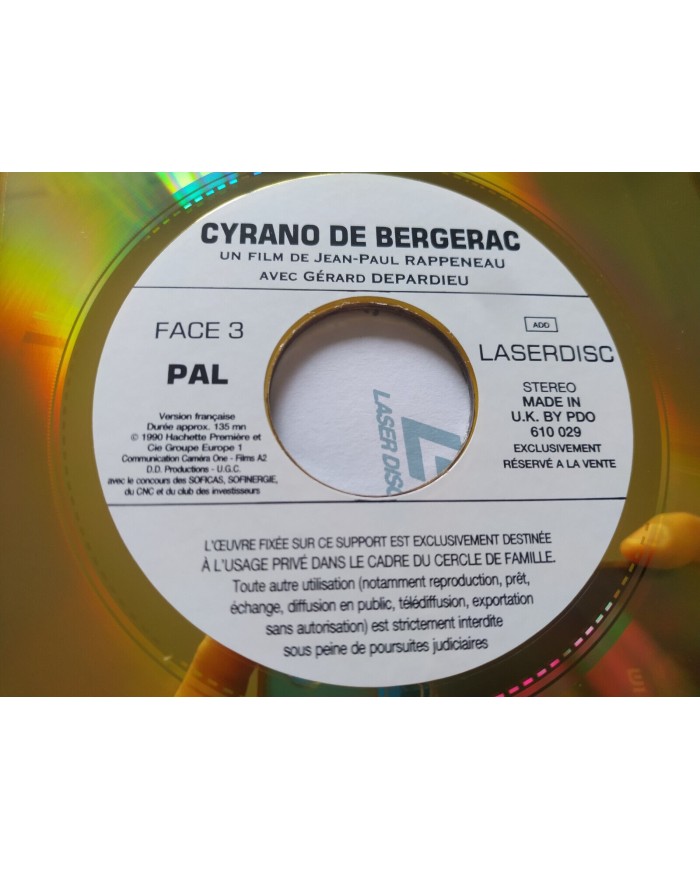 Cyrano De Bergerac Gerard DePardieu Rappeneau - 2 x LASERDISC LD Frances PAL
