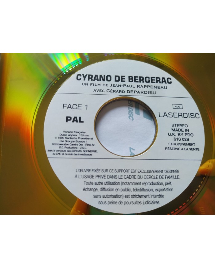 Cyrano De Bergerac Gerard DePardieu Rappeneau - 2 x LASERDISC LD Frances PAL