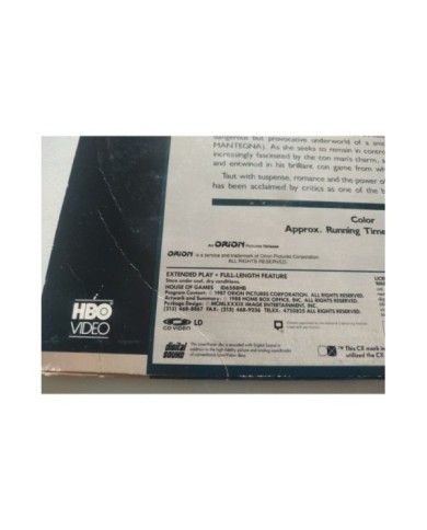 House Of Games Lindsay Crouse Joe Mantegna Mamet - LASERDISC LD Ingles NTSC House Of Games Lindsay Crouse Joe Mantegna Mamet - LASERDISC LD Ingles NTSC