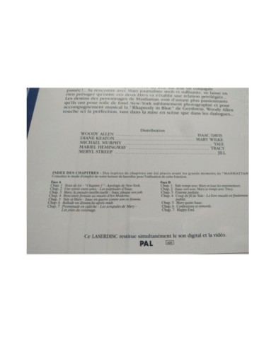 Manhattan Woody Allen Keaton Maryl Streep LASERDISC LD Ingles Frances PAL Nuevo Manhattan Woody Allen Keaton Maryl Streep LASERDISC LD Ingles Frances PAL Nuevo
