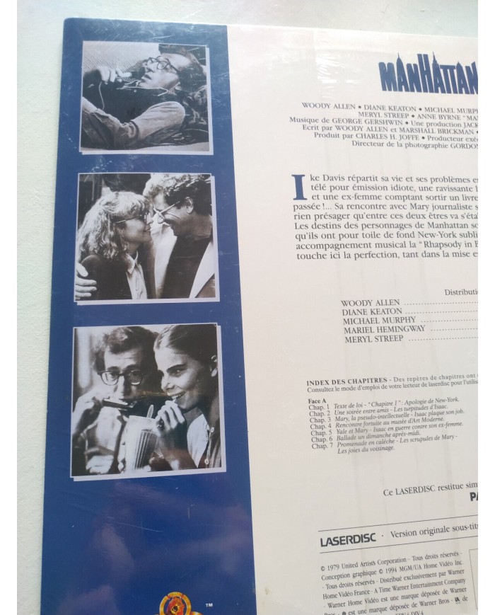 Manhattan Woody Allen Keaton Maryl Streep LASERDISC LD Ingles Frances PAL Nuevo