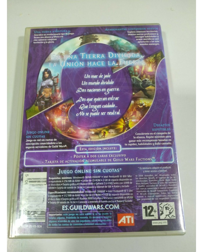 GUILD WARS FACTIONS + MANUALES + Poster - Juego para PC CD-ROM - 3T