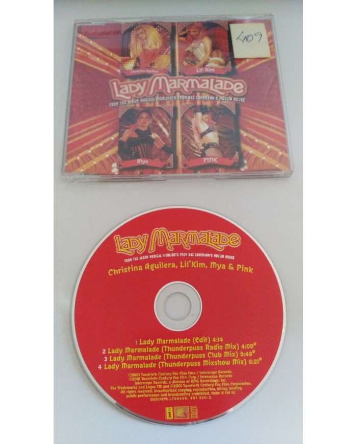 LADY MARMALADE MOULIN ROUGE MAXI SIGLE CD 4 TRACKS MEGA RARE!!!