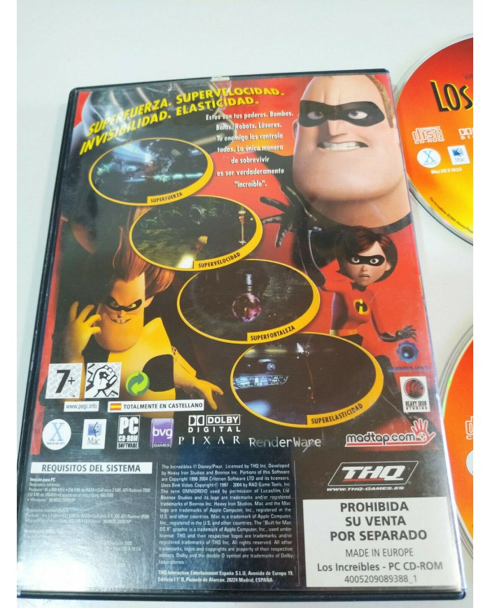 LOS INCREIBLES Disney Pixar THQ - Juego para PC 2 x CD-Rom Español