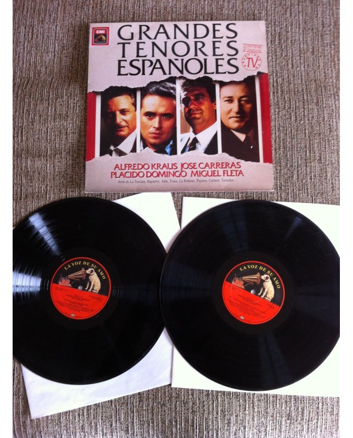 GRANDES TENORES ESPAÑOLES - 2 LP -VG/VG CARRERAS PLACIDO DOMINGO KRAUS FLETA