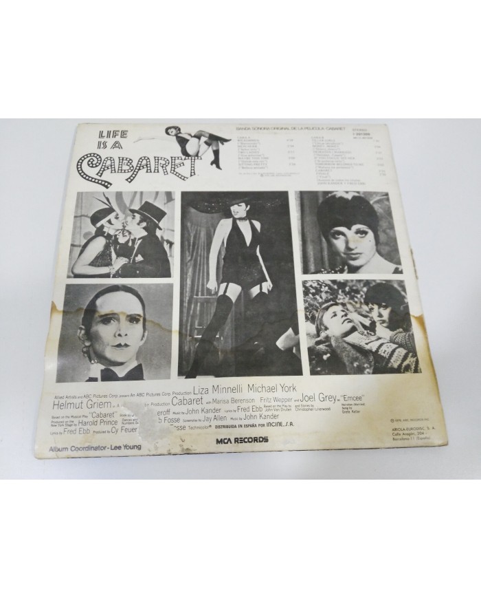 CABARET OST BSO LP 12" G+/G+ LIZA MINNELLI SPANISH ED FIRST PRESS MCA I-201.309