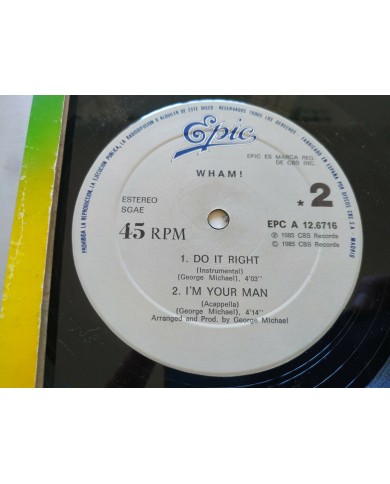 WHAM I?M YOUR MAN - MAXI LP VINILO LP 12" 1985 VG/VG GEORGE MICHAEL Spain Ed WHAM I?M YOUR MAN - MAXI LP VINILO LP 12" 1985 VG/VG GEORGE MICHAEL Spain Ed
