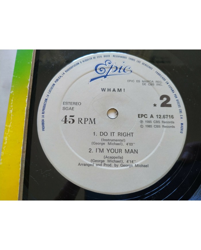 WHAM I?M YOUR MAN - MAXI LP VINILO LP 12" 1985 VG/VG GEORGE MICHAEL Spain Ed