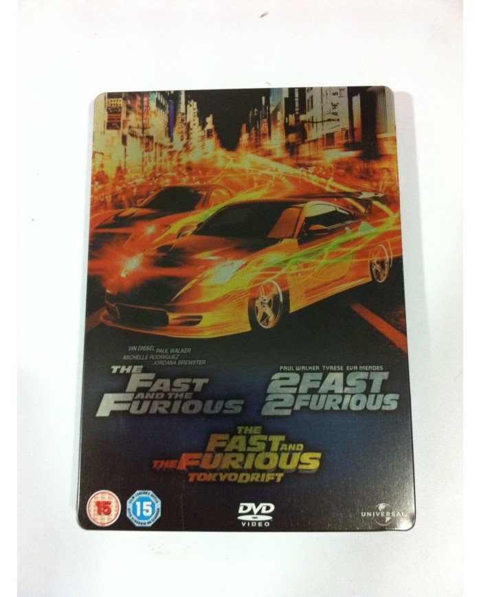 FAST AND FURIOUS + 2 FAST 2 FURIOUS + TOKYO DRIFT TRILOGY 3 X DVD STEELBOOK - AM