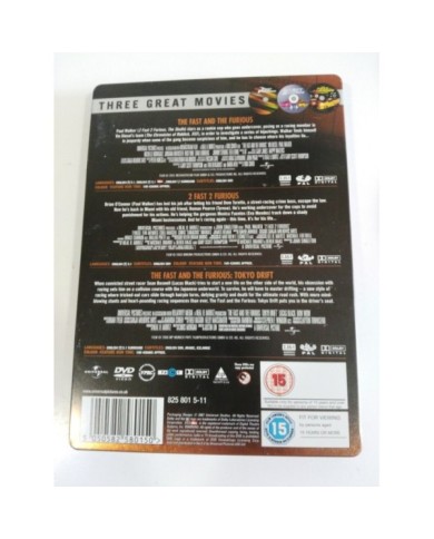 FAST AND FURIOUS + 2 FAST 2 FURIOUS + TOKYO DRIFT TRILOGY 3 X DVD STEELBOOK - AM