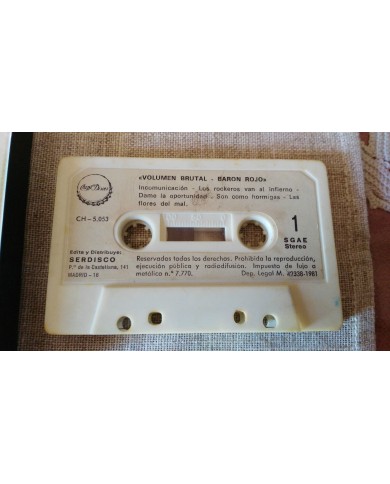 BARON ROJO VOLUMEN BRUTAL CINTA TAPE CASSETTE CHAPA DISCOS 1981 SPANISH EDITION