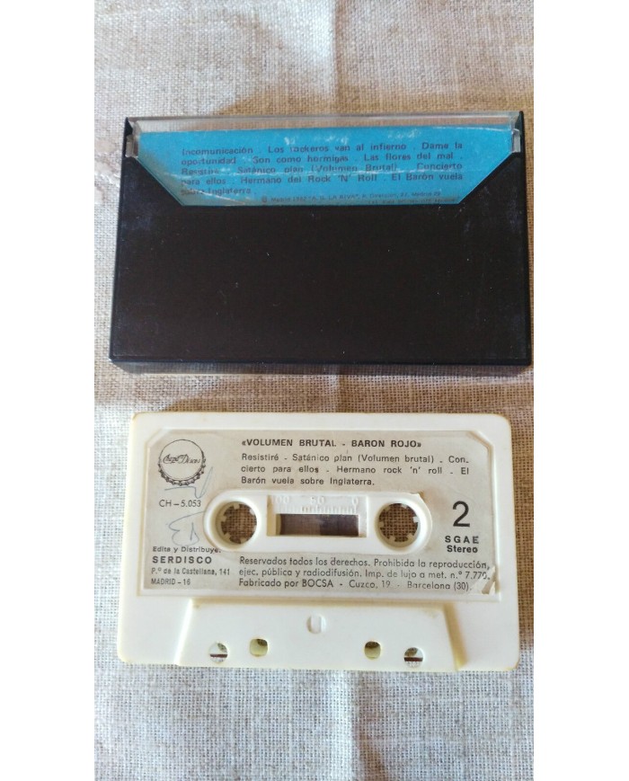 BARON ROJO VOLUMEN BRUTAL CINTA TAPE CASSETTE CHAPA DISCOS 1981 SPANISH EDITION
