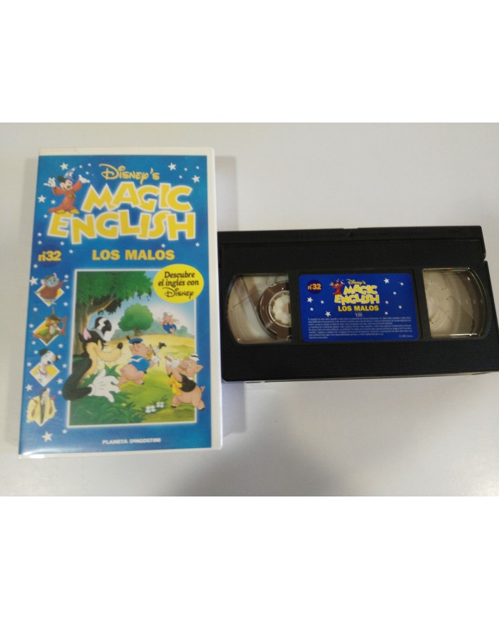 LOS MALOS MAGIC ENGLISH DESCUBRE EL INGLES CON WALT DISNEY VHS CINTA TAPE