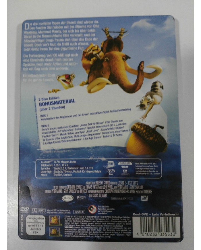 ICE AGE 2 SPECIAL EDITION 2 DVD STEELBOOK + EXTRAS ENGLISH DEUTSCH GERMAN ED AM