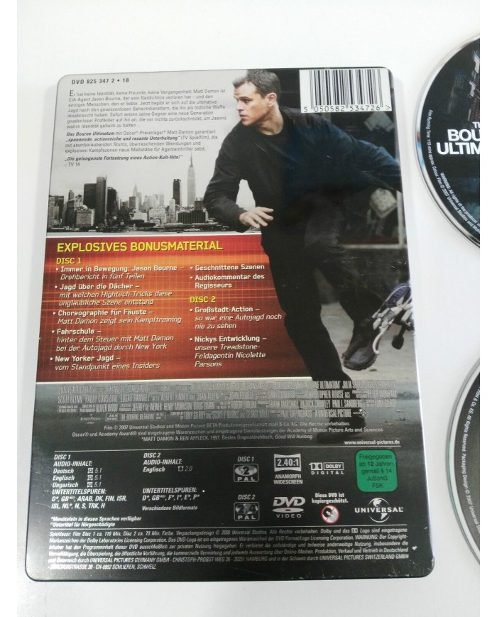 BOURNE ULTIMATUM 2 DVD STEELBOOK ENGLISH DEUTSCH - GERMAN EDITION MATT DAMON AM