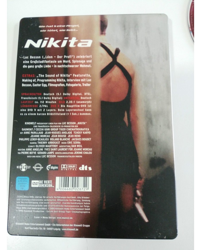 NIKITA - 2 DVD STEELBOOK FRENCH DEUTSCH - GERMAN EDITION LUC BESSON - AM
