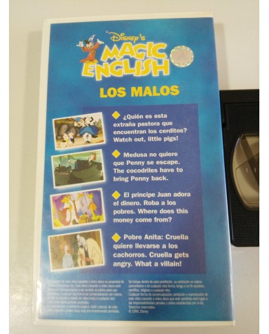 LOS MALOS MAGIC ENGLISH DESCUBRE EL INGLES CON WALT DISNEY VHS CINTA TAPE LOS MALOS MAGIC ENGLISH DESCUBRE EL INGLES CON WALT DISNEY VHS CINTA TAPE