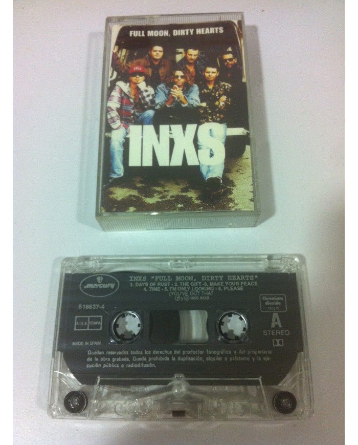 INXS FULL MOON, DIRTY HEARTS - CINTA TAPE CASSETTE - MERCURY 518637-4 Am