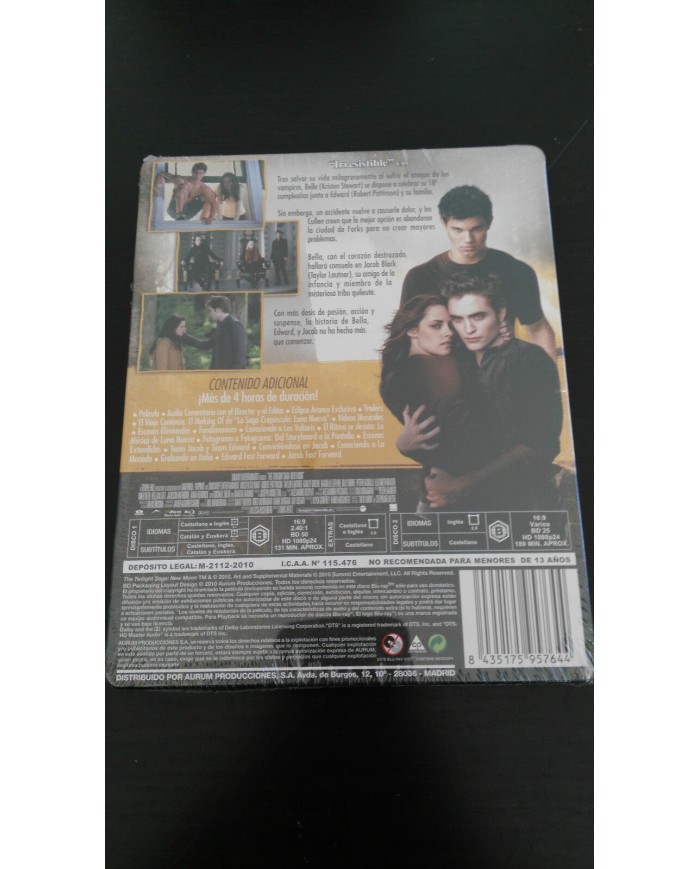 CREPUSCULO TWILIGHT LUNA NUEVA 2 BLU-RAY Ed Coleccionista STEELBOOK Nueva - 3T