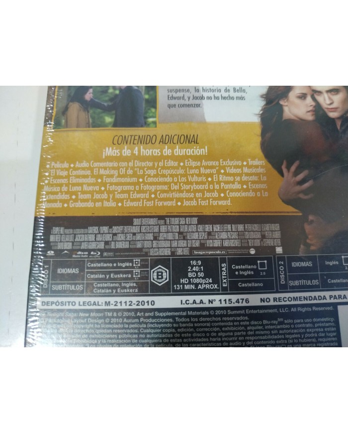 CREPUSCULO TWILIGHT LUNA NUEVA 2 BLU-RAY Ed Coleccionista STEELBOOK Nueva - 3T