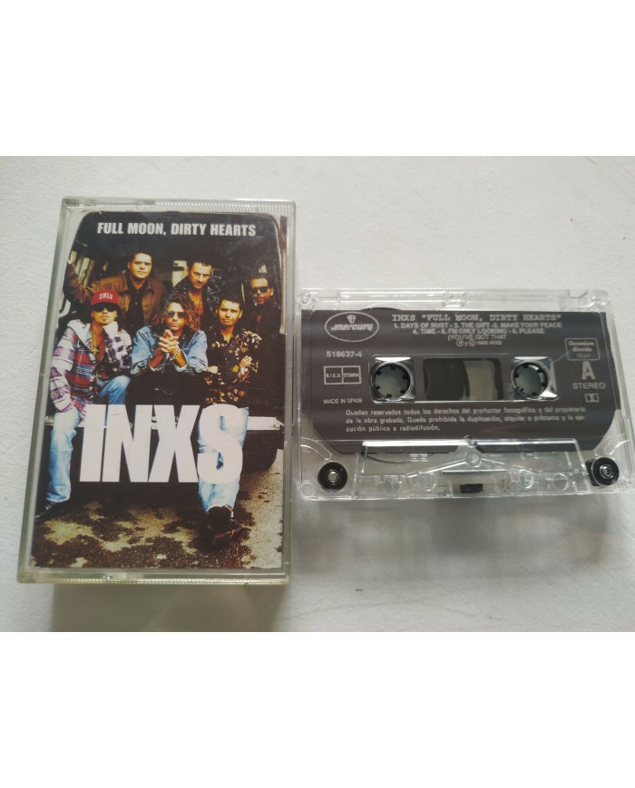 INXS FULL MOON, DIRTY HEARTS - CINTA TAPE CASSETTE - MERCURY 518637-4 Am