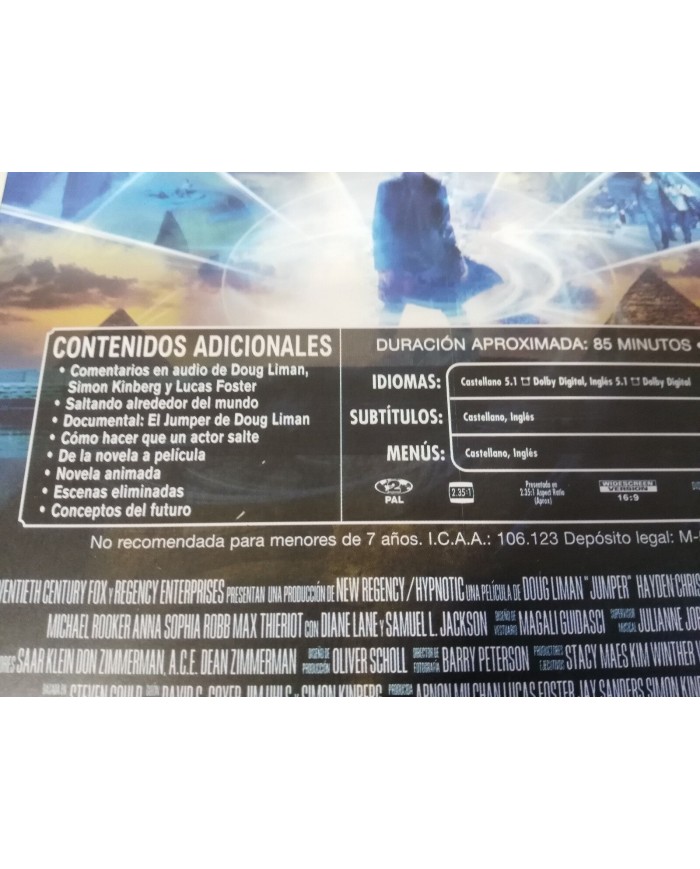 JUMPER DVD STEELBOOK + EXTRAS HAYDEN CHRISTENSEN ESPAÑOL ENGLISH - AM