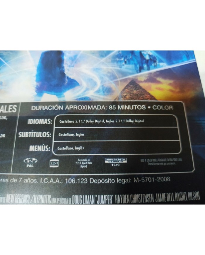 JUMPER DVD STEELBOOK + EXTRAS HAYDEN CHRISTENSEN ESPAÑOL ENGLISH - AM