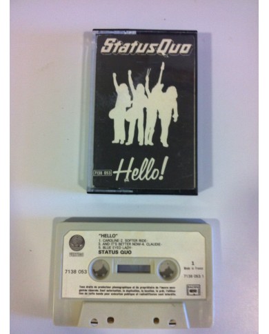 STATUS QUO - HELLO - K7 CINTA TAPE CASSETTE - 1973 VERTIGO FRENCH EDITION PAPERS