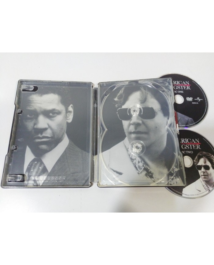 AMERICAN GANGSTER 2 X DVD STEELBOOK ESPA?OL ENGLISH RUSSELL CROWE DENZEL WASHING