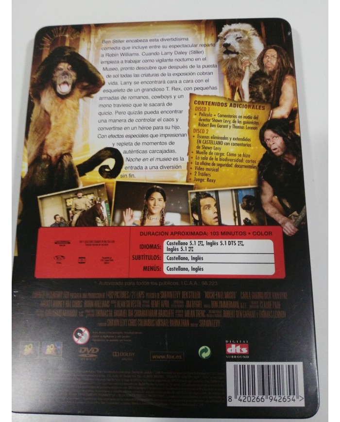 NOCHE EN EL MUSEO - 2 DVD - STEELBOOK - BEN STILLER - SPANISH EDITION - 3T