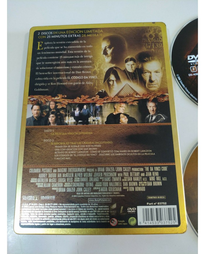 EL CODIGO DA VINCI - 2 DVD (SPANISH EDITION RARE) - ESPAÑOL ENGLISH STEELBOOK 3T