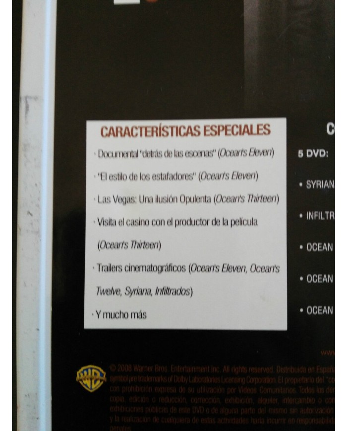 MATT DAMON Coleccion 5 Peliculas Ocean?s Syriana TIN BOX STEELBOOK 5 x DVD - 3T