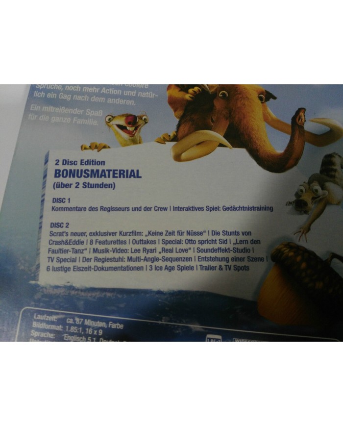 ICE AGE 2 SPECIAL EDITION 2 DVD STEELBOOK + EXTRAS ENGLISH DEUTSCH GERMAN ED AM