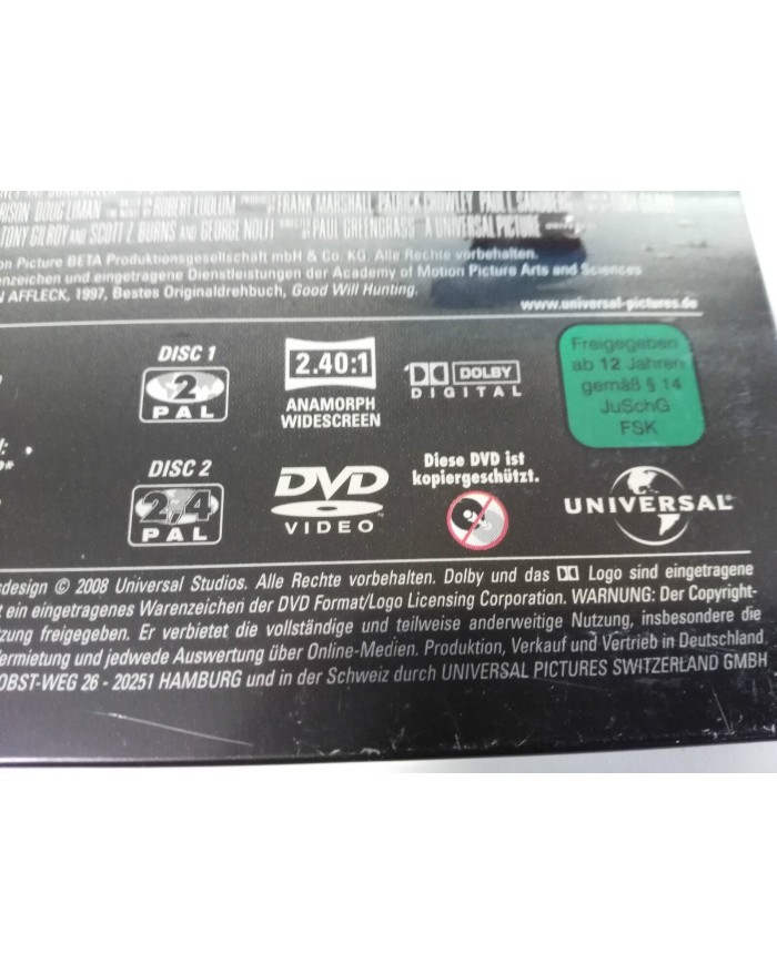 BOURNE ULTIMATUM 2 DVD STEELBOOK ENGLISH DEUTSCH - GERMAN EDITION MATT DAMON AM