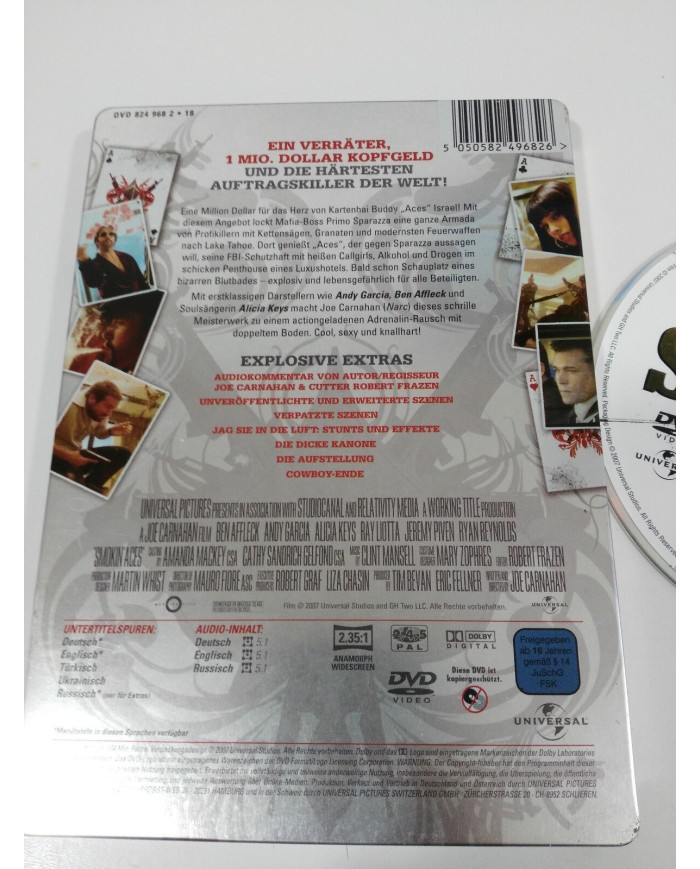 SMOKIN ACES DVD STEELBOOK ENGLISH DEUTSCH - GERMAN EDITION + EXTRAS + COMIC - AM