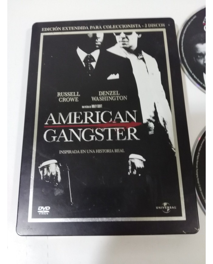 AMERICAN GANGSTER 2 X DVD STEELBOOK ESPA?OL ENGLISH RUSSELL CROWE DENZEL WASHING