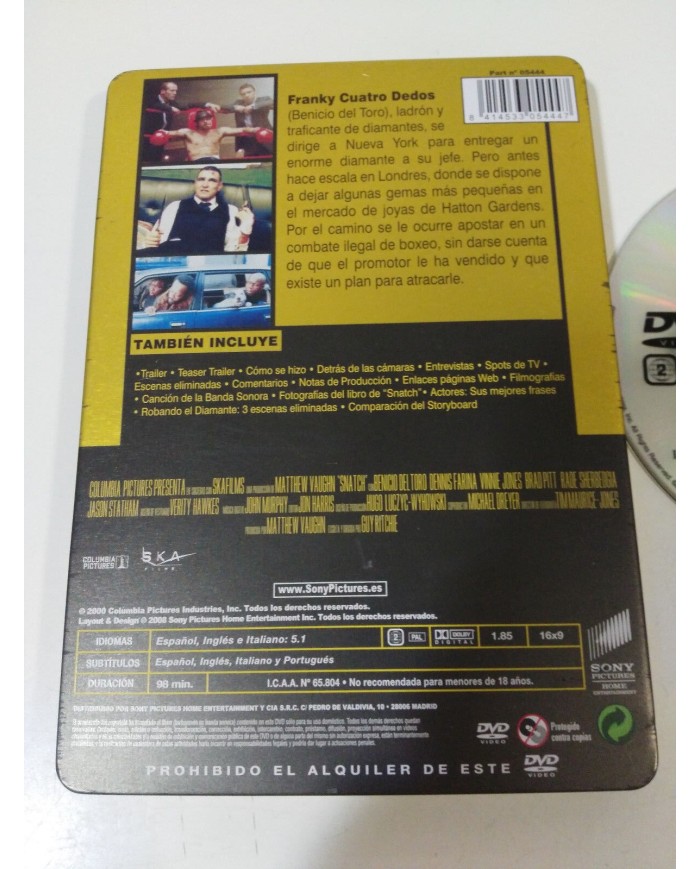 SNATCH CERDOS Y DIAMANTES BRAD PITT JASON STATHAM DVD STEELBOOK - AM
