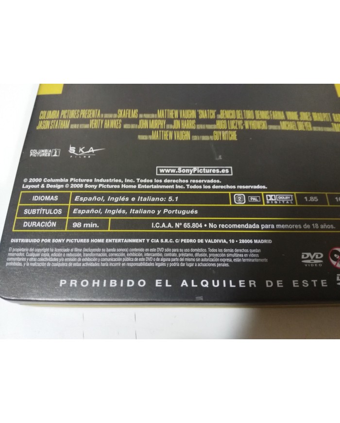 SNATCH CERDOS Y DIAMANTES BRAD PITT JASON STATHAM DVD STEELBOOK - AM