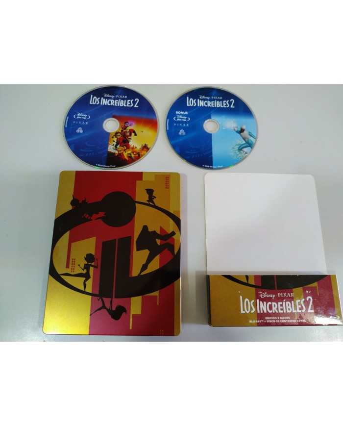 Los Increibles 2 Disney Pixar Steelbook 2 x Blu-ray + Extras Espa?ol English AM