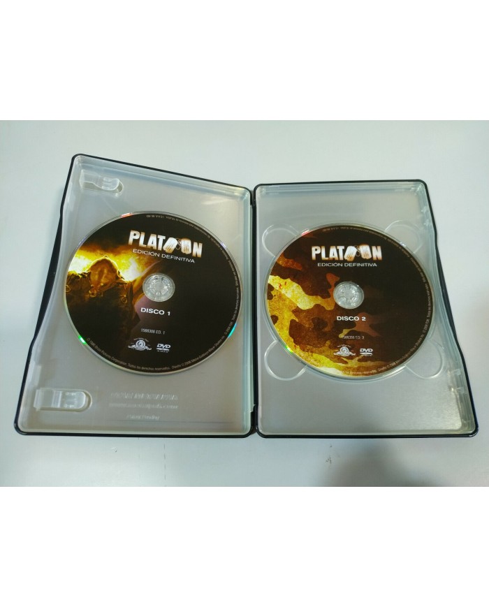 Platoon Oliver Stone Willem Dafoe Sheen - 2 x DVD Steelbook Espa?ol English - 3T
