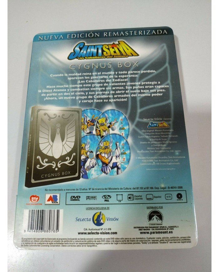 SAINT SEIYA LOS CABALLEROS DEL ZODIACO Cygnus BOX STEELBOOK METALICA 4 x DVD 3T