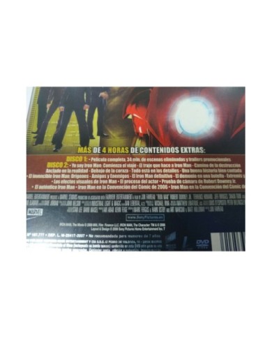 Iron Man Robert Downey Jr Marvel Steelbook DVD + Extras Espa?ol Ingles - 3T Iron Man Robert Downey Jr Marvel Steelbook DVD + Extras Espa?ol Ingles - 3T