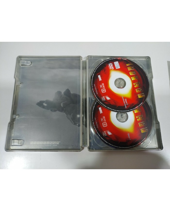 Iron Man Robert Downey Jr Marvel Steelbook DVD + Extras Espa?ol Ingles - 3T