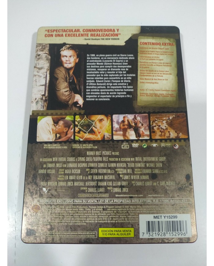 Diamantes de Sangre Leonardo DiCaprio Steelbook DVD + Extras Espa?ol Ingles 3T