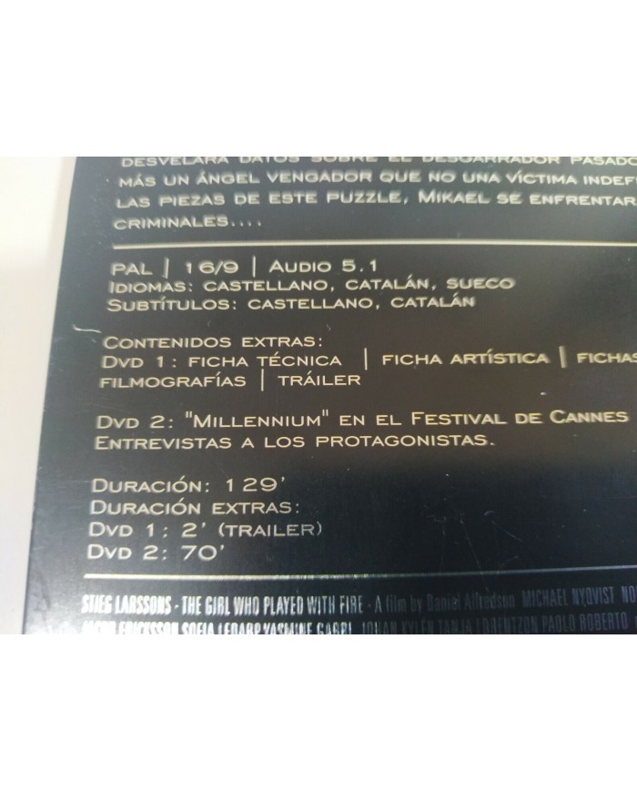 Millenium 2 Chica So?aba Cerilla Steelbook DVD + Extras Espa?ol Sueco - 3T