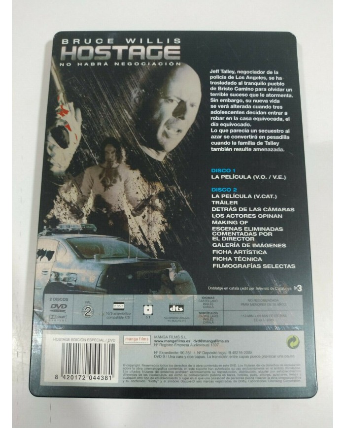 Hostage Bruce Willis Steelbook - 2 x DVD + Extras Espa?ol English - 3T