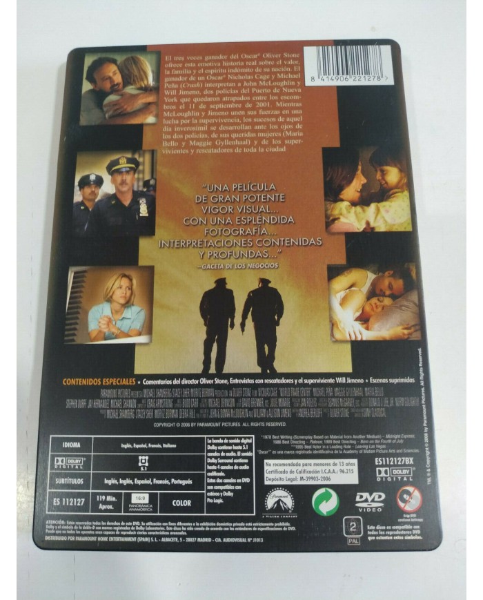 World Trade Center Nicolas Cage Oliver Stone Steelbook - DVD Espa?ol English 3T