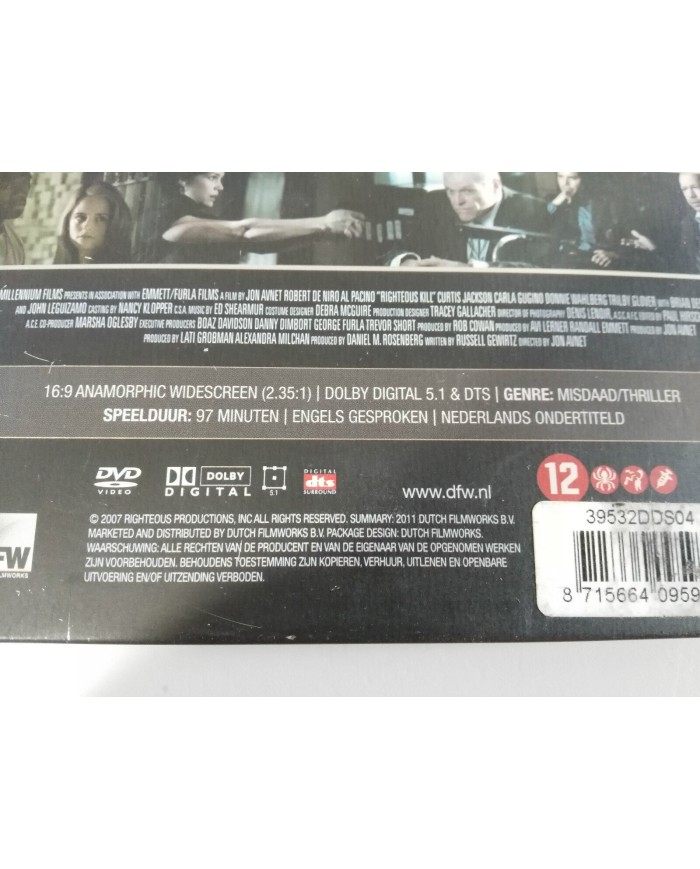 RIGHTEOUS KILL DVD STEELBOOK ENGLISH DEUTSCH GERMAN ED ROBERT DE NIRO AL PACINO