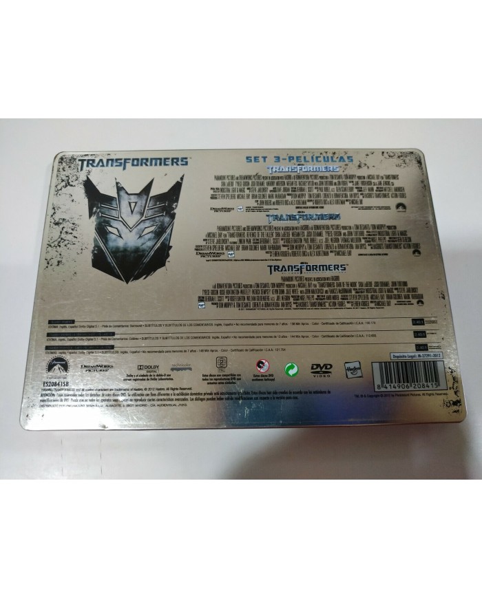 TRANSFORMERS 1 2 3 Trilogy Steelbook 3 X DVD Collection CASTELLANO ENGLISH - AM