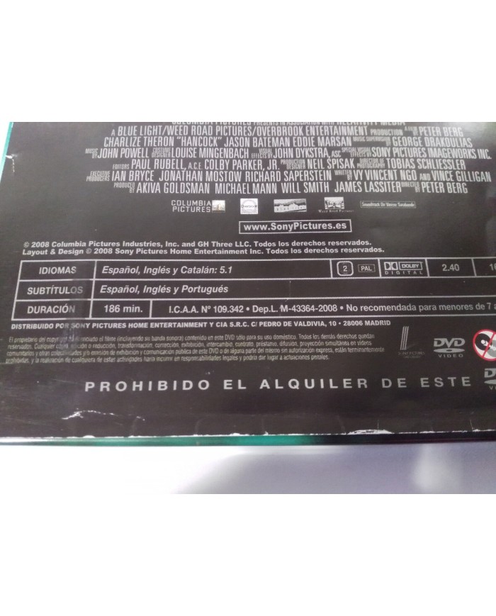 HANCOCK - 2 X DVD STEELBOOK WILL SMITH CHARLIZE THERON ESPA?OL ENGLISH - AM